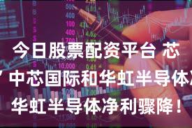 今日股票配资平台 芯片“双雄”中芯国际和华虹半导体净利骤降！