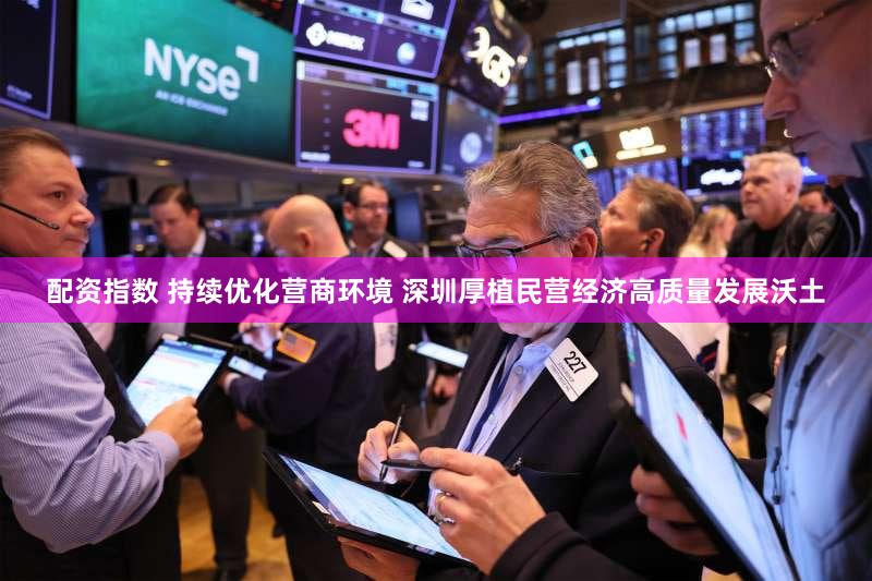 配资指数 持续优化营商环境 深圳厚植民营经济高质量发展沃土