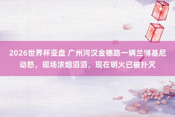 2026世界杯亚盘 广州河汉金穗路一辆兰博基尼动怒,现场浓烟滔滔,现在明火已被扑灭