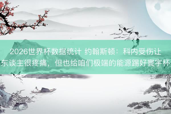 2026世界杯数据统计 约翰斯顿：科内受伤让东谈主很疼痛，但也给咱们极端的能源踢好寰宇杯